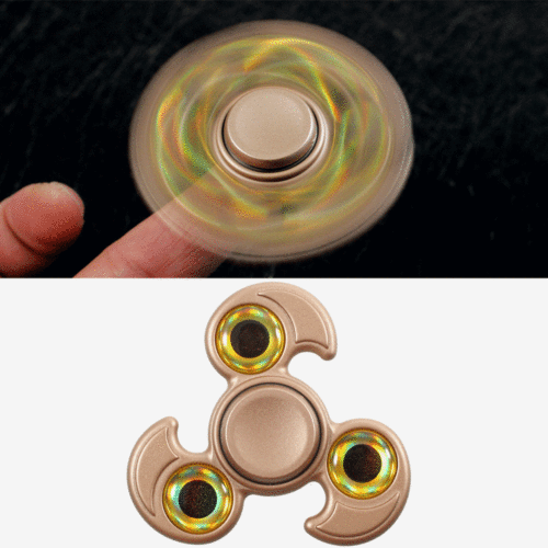 Fidget Spinner 3-Siipinen Metalliseos Silmät Kulta
