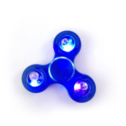 Fidget Spinner Metalliseos Led-Valoilla Sininen